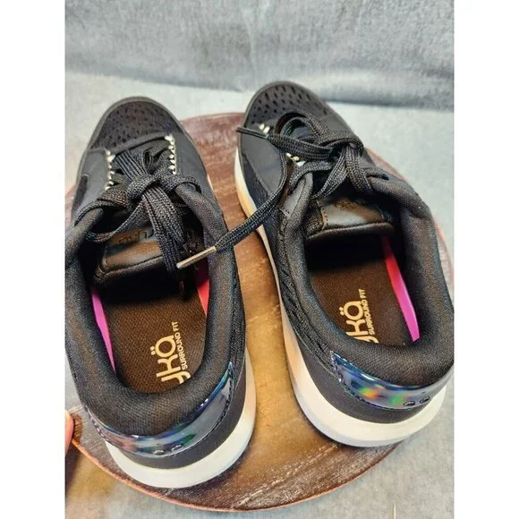 RYKA Astrid Black Mesh Athletic Sneakers With Holographic Heel Accent - Picture 7 of 11